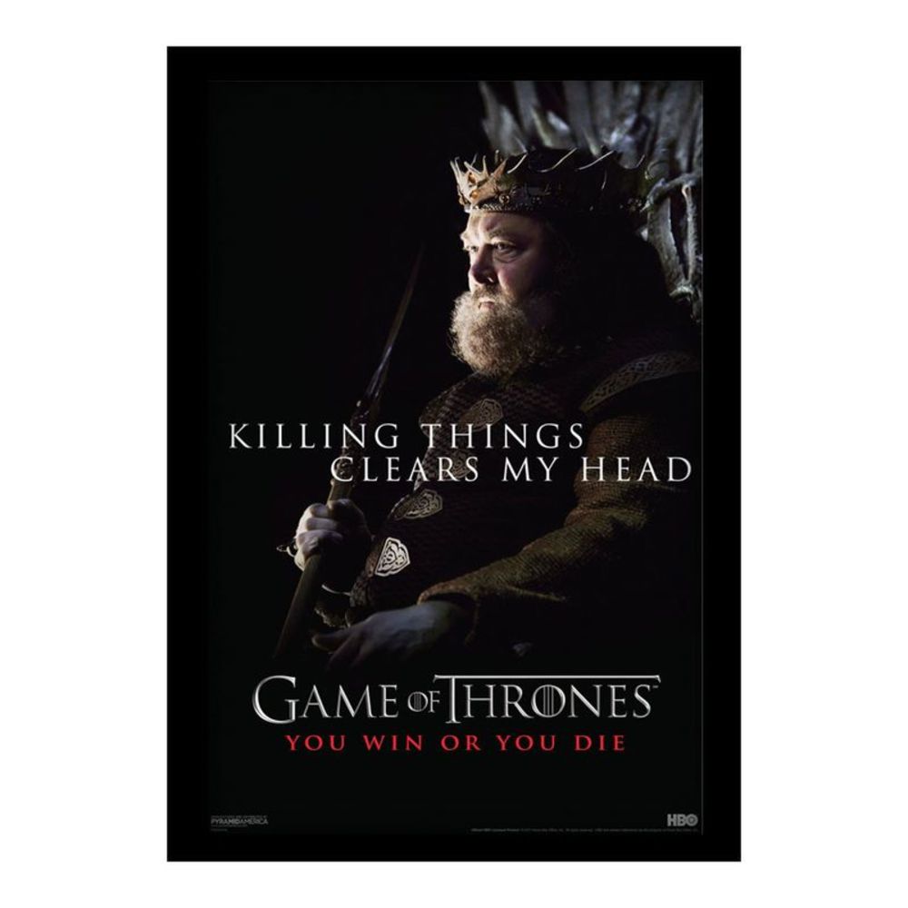 Game of Thrones Killing Things Clears My Head Framed Print